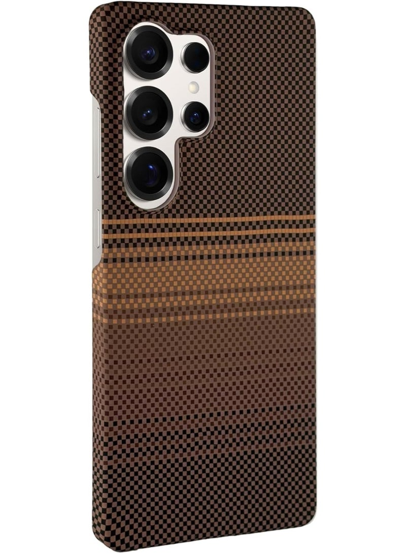 Phoni Ultra Slim Magnetic Case for Samsung Galaxy S25 Ultra, MagSafe-Compatible Magnetic Case, Thin Lightweight Design, Carbon Fiber Style, Raised Camera Protection (Smoked Cocoa – Brown Carbon) - Image 2